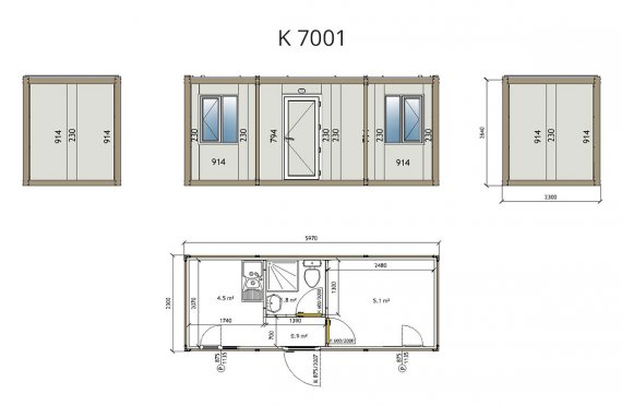 Contenitore per ufficio Flat Pack K7001