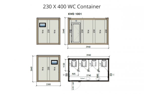 Contenitore WC KW4 230X400