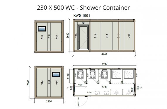 KW6 230X500 Contenitore-WC-doccia