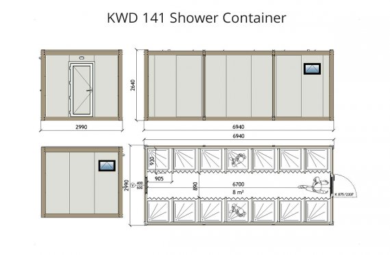 Contenitore doccia KWD 141