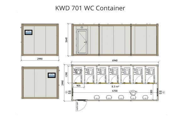 Contenitore WC KWD 701 