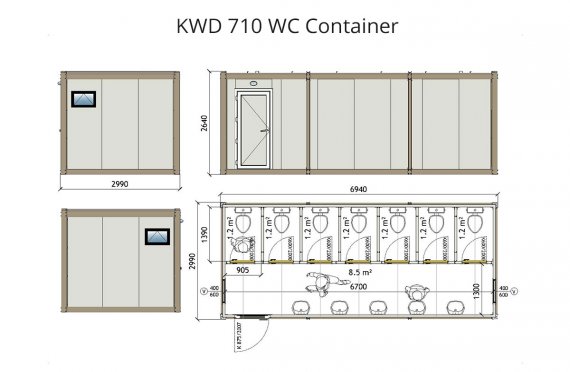 Contenitore KWD 710 di Wc