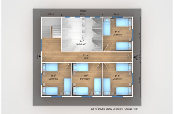 Alloggio modulare 206 m²