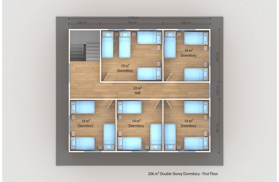 Alloggio modulare 206 m²