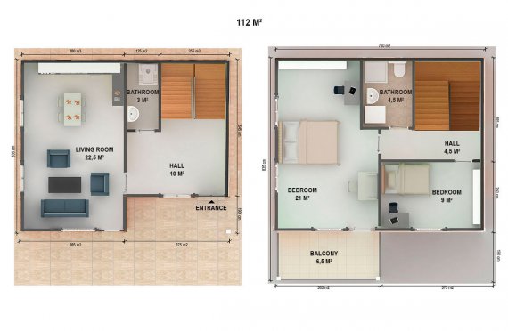 112 m² Casa modulare prefabbricata -